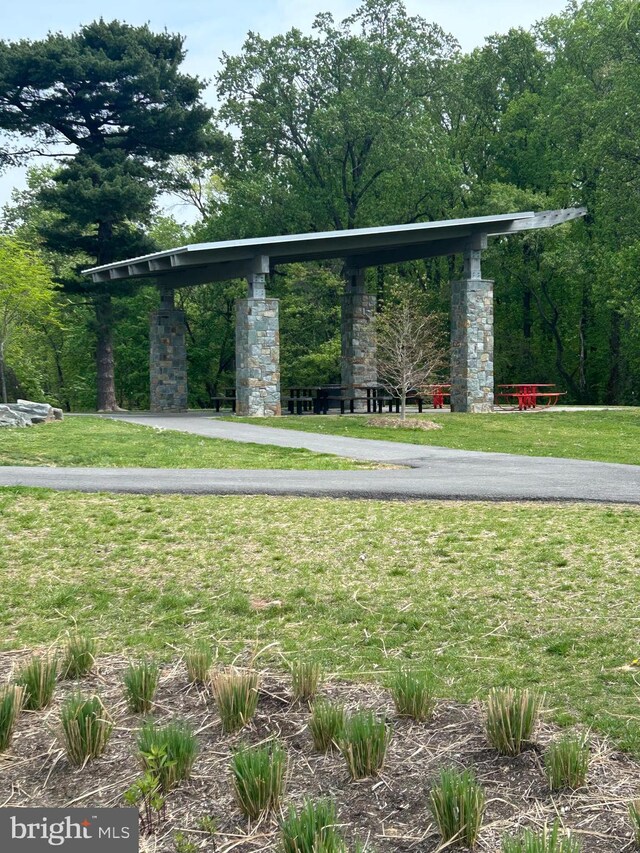 view of community with a lawn