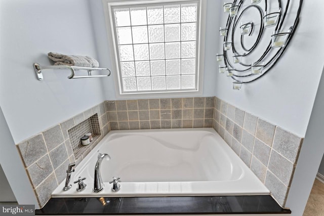 full bath with a garden tub