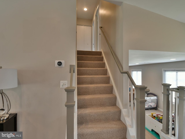 8362 Inspiration Ave, Walkersville, MD 21793 - staircase featuring recessed lighting