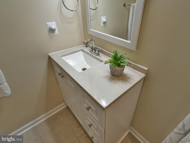 8362 Inspiration Ave, Walkersville, MD 21793 - bathroom featuring baseboards, tile patterned flooring, and vanity