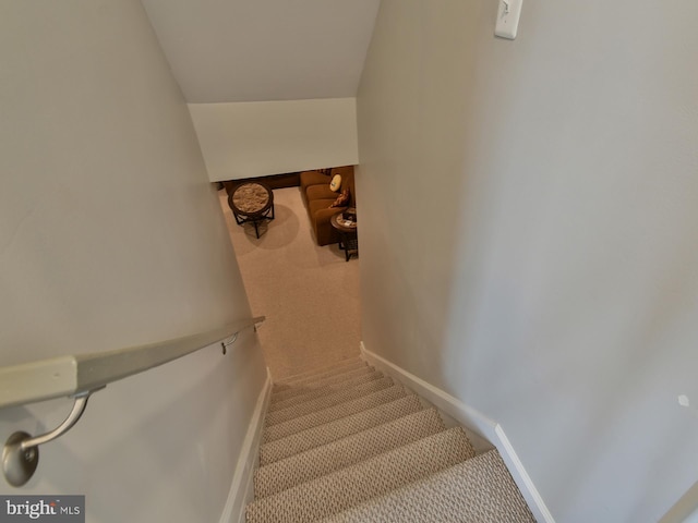 8362 Inspiration Ave, Walkersville, MD 21793 - stairway featuring carpet floors and baseboards