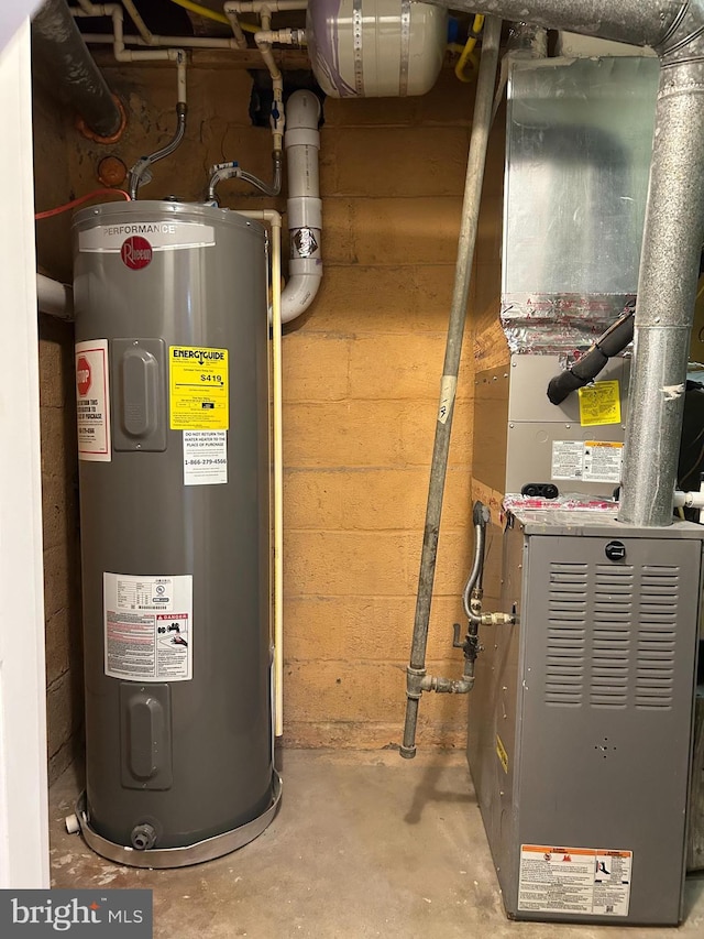utilities featuring heating unit and water heater