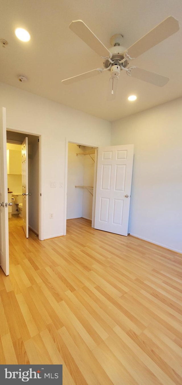 11800 Old Georgetown Unit 1103, Rockville, MD 20852 - unfurnished bedroom featuring light wood finished floors, a ceiling fan, and recessed lighting