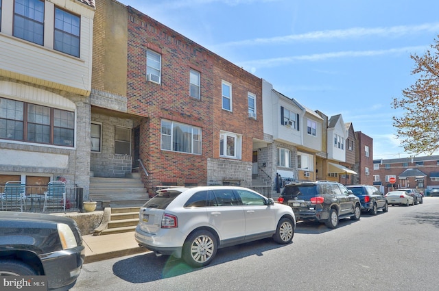 view of building exterior featuring a residential view