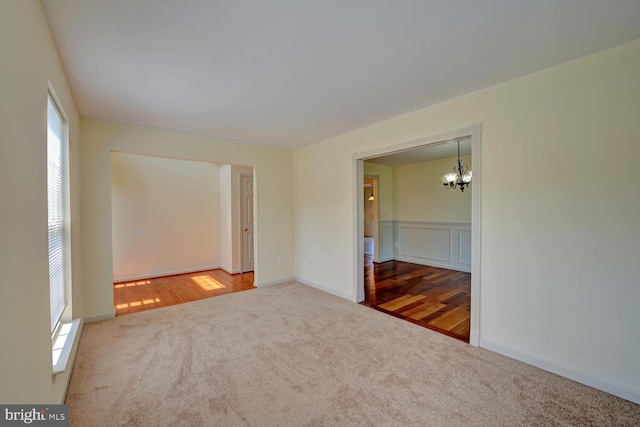 170 Otter Way, Frederica, DE 19946 - carpeted spare room with a chandelier