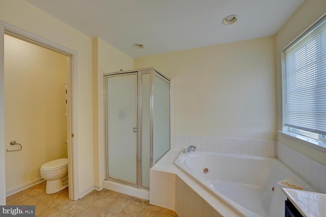 170 Otter Way, Frederica, DE 19946 - full bathroom featuring a jetted tub, a stall shower, and tile patterned floors