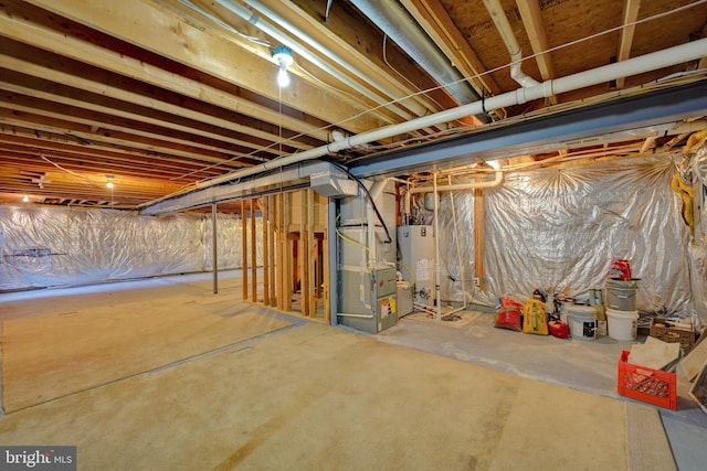 170 Otter Way, Frederica, DE 19946 - unfinished below grade area featuring gas water heater and heating unit