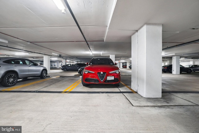 view of parking garage