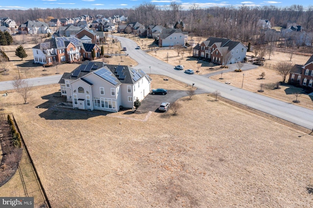 aerial view with a residential view