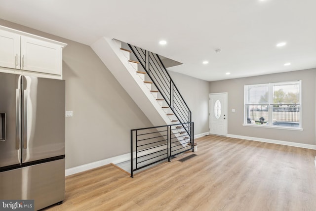 2954 Cedar St, Philadelphia, PA 19134 - entryway featuring recessed lighting, light wood-style flooring, visible vents, and baseboards