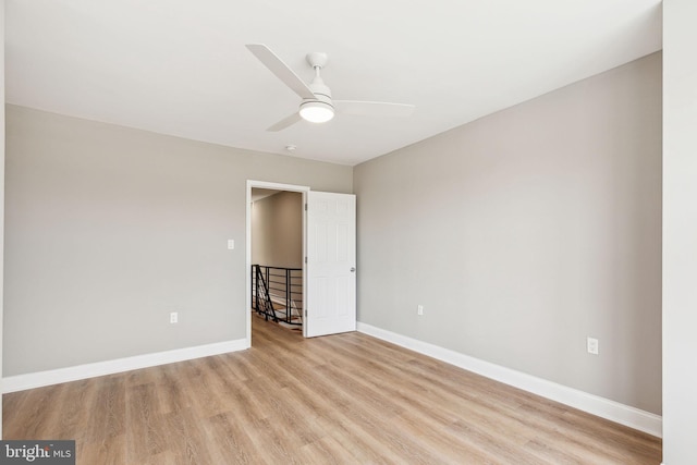 2954 Cedar St, Philadelphia, PA 19134 - empty room featuring ceiling fan, baseboards, and light wood-type flooring