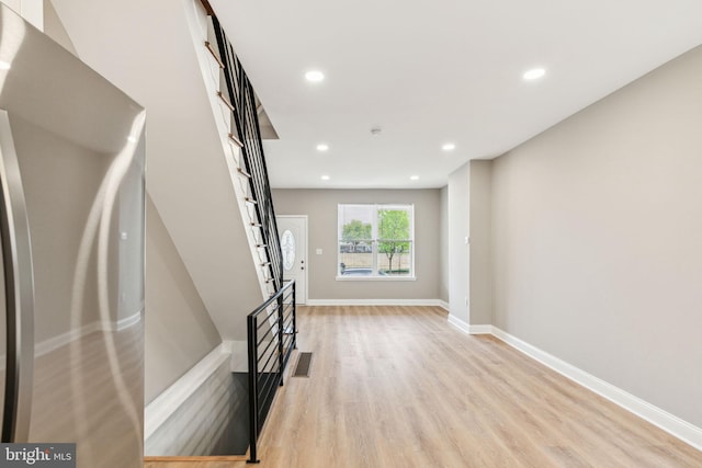2954 Cedar St, Philadelphia, PA 19134 - unfurnished living room with recessed lighting, light wood-style floors, visible vents, and baseboards