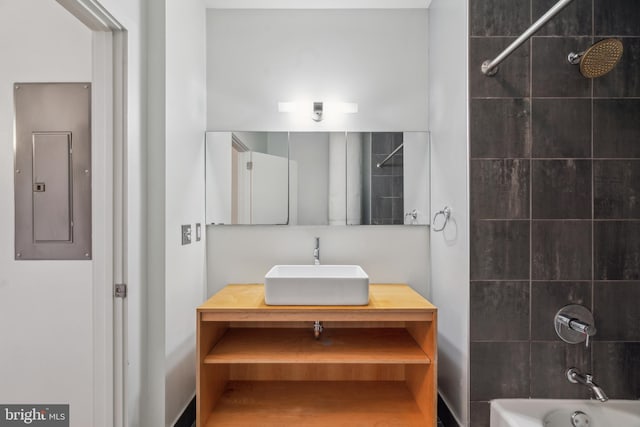 1714 Memphis St Unit 212, Philadelphia, PA 19125 - full bath with electric panel, vanity, and tub / shower combination