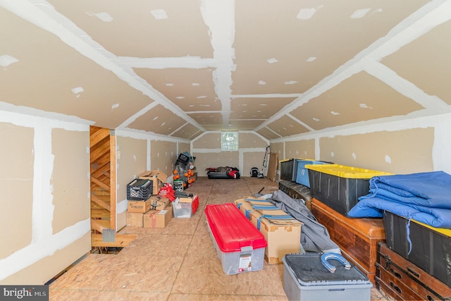 view of unfinished attic