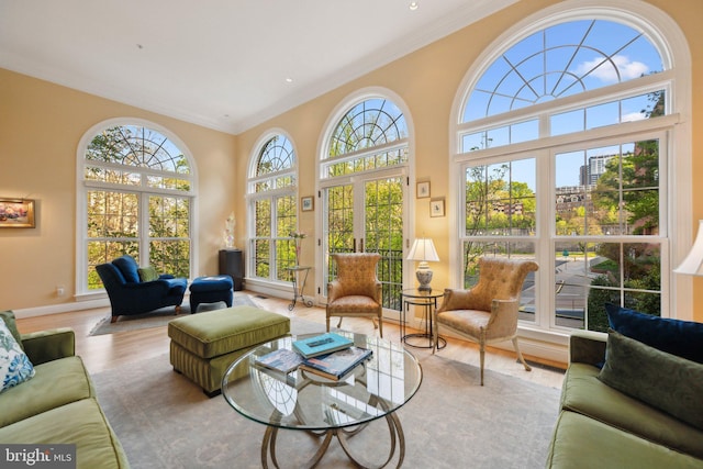 sunroom / solarium with french doors