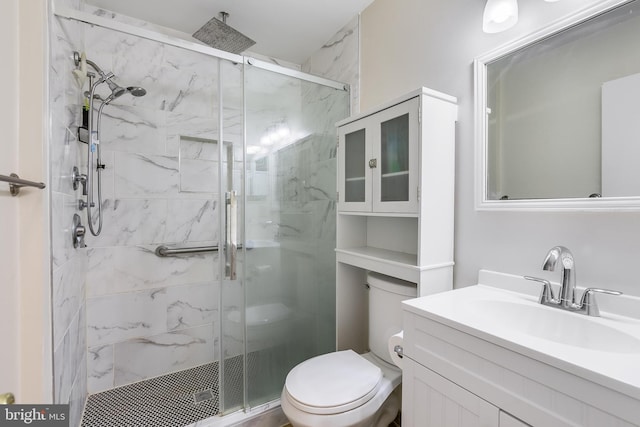 7329 Split Rail Ln, Laurel, MD 20707 - bathroom with a marble finish shower, toilet, and vanity