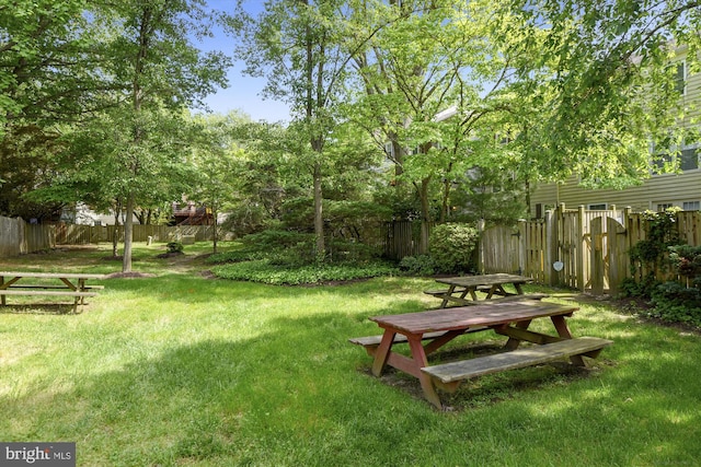 view of yard featuring fence
