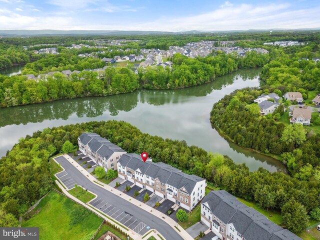 172 Trout Lily Dr, Lake Frederick, VA 22630 - aerial view of residential area with a large body of water and a tree filled landscape