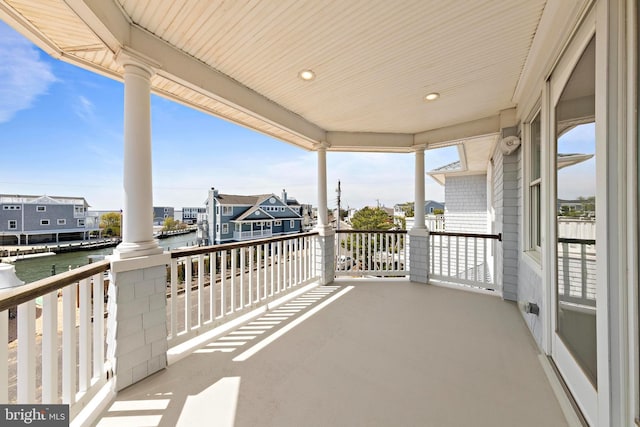 balcony with a water view