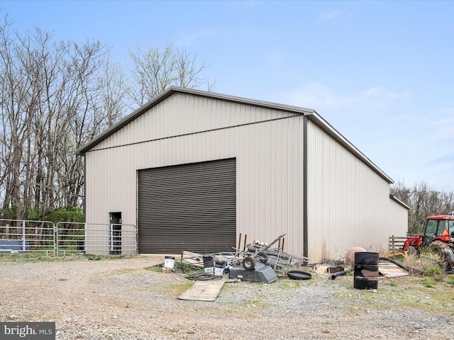 detached garage with fence