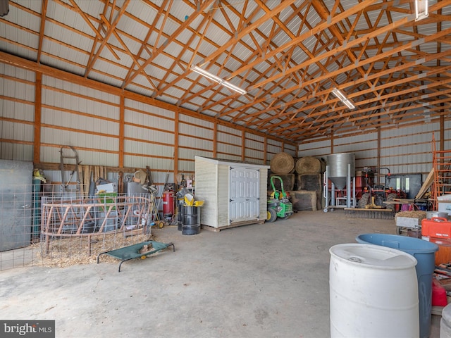 garage featuring metal wall