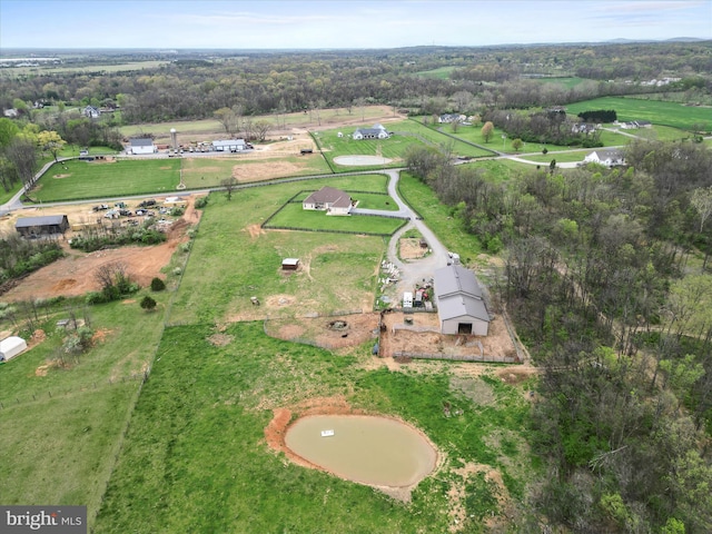 aerial view featuring a rural view