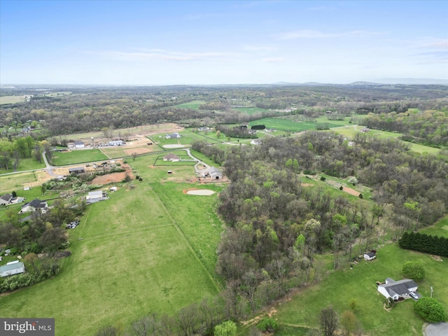 bird's eye view with a rural view
