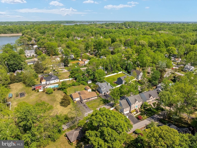 3325 Cedar Dr, Edgewater, MD 21037 - bird's eye view featuring a water view and a forest view