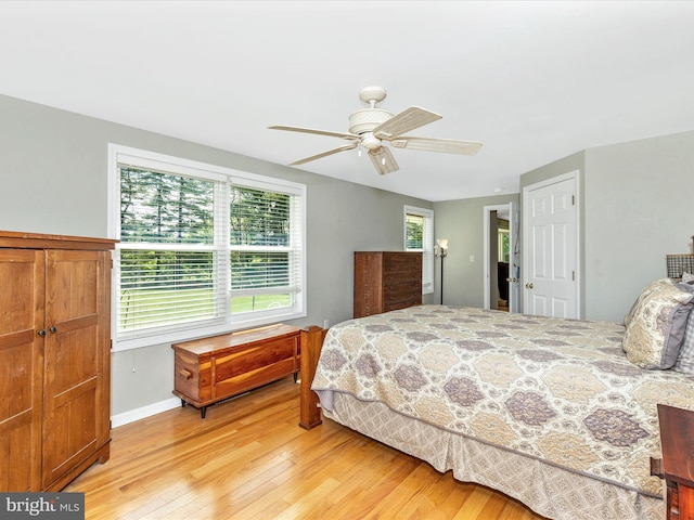 13240 Edgemont Rd, Smithsburg, MD 21783 - bedroom featuring light wood-type flooring, ceiling fan, and baseboards
