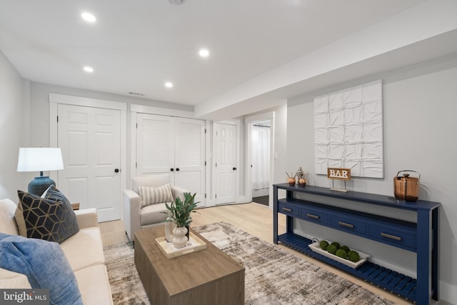 3838 13th St N, Arlington, VA 22201 - living area with recessed lighting and light wood-type flooring