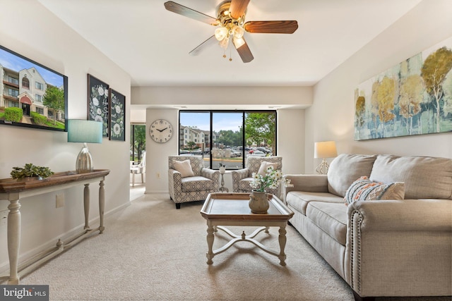 9552 Cannoneer Ct Unit 204, Manassas, VA 20110 - carpeted living room with a ceiling fan and baseboards