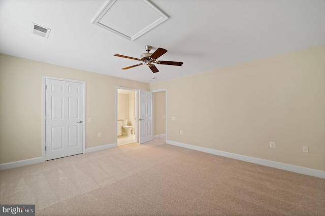 20449 Rosses Point Ct, Ashburn, VA 20147 - unfurnished bedroom featuring light carpet, ensuite bathroom, and a ceiling fan