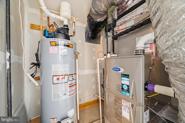 20449 Rosses Point Ct, Ashburn, VA 20147 - utility room with water heater and heating unit