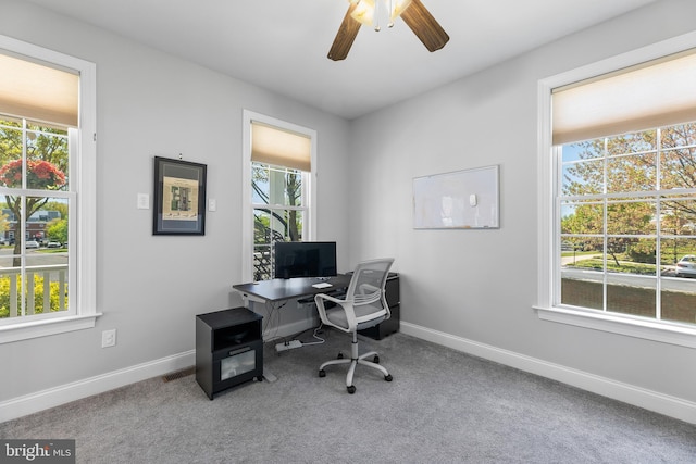 3 Union St, Robbinsville, NJ 08691 - carpeted office space with ceiling fan and baseboards