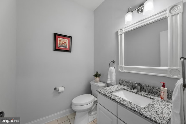 3 Union St, Robbinsville, NJ 08691 - bathroom featuring vanity, baseboards, tile patterned floors, and toilet