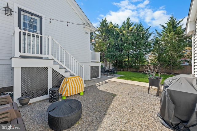 3 Union St, Robbinsville, NJ 08691 - view of yard featuring fence, a patio, and a fire pit