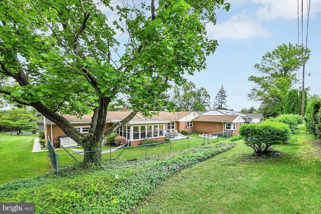 view of yard featuring a fenced backyard