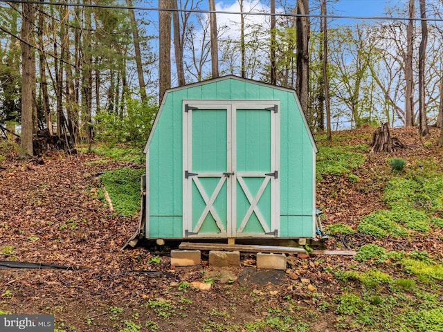 view of shed