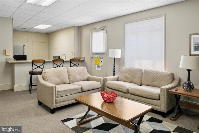 4501 Arlington Blvd Unit 709, Arlington, VA 22203 - carpeted living area featuring a drop ceiling