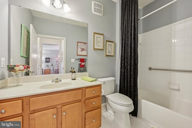 9200 Charleston Dr Unit 408, Manassas, VA 20110 - bathroom featuring toilet, tile patterned flooring, vanity, and shower / tub combo