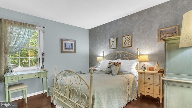501 Tulip Rd, Riva, MD 21140 - bedroom with wood finished floors, wallpapered walls, and an accent wall