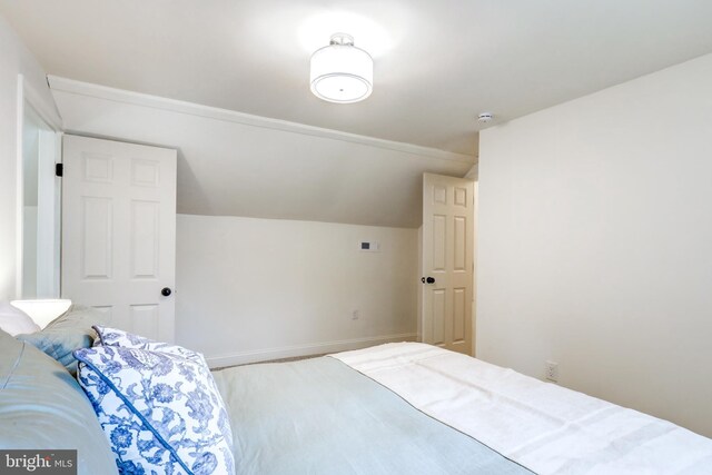 615 Burke Ave, Jenkintown, PA 19046 - bedroom with lofted ceiling, baseboards, and carpet flooring