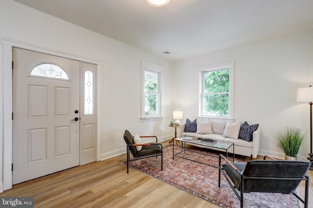 615 Burke Ave, Jenkintown, PA 19046 - living room featuring light wood-style flooring and baseboards