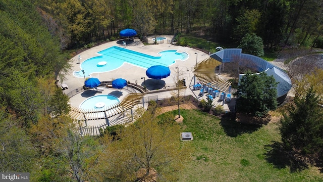 11405 Windleaf Ct Unit K # 24, Reston, VA 20194 - drone / aerial view with a view of trees