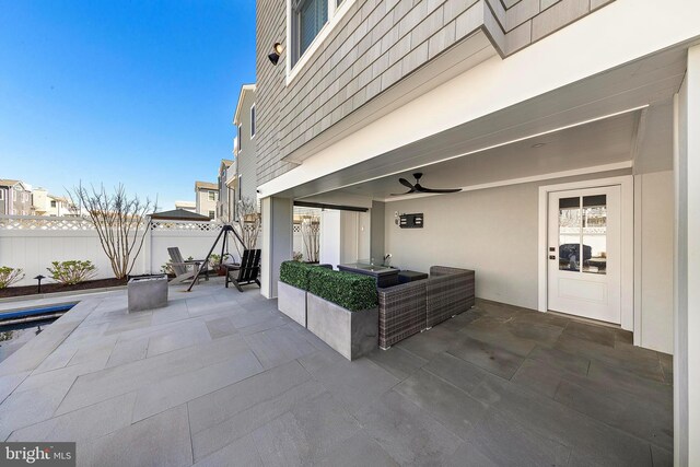 15 W Harding Ave, Long Beach Township, NJ 08008 - view of patio / terrace featuring fence and ceiling fan
