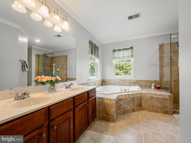 bathroom featuring visible vents, a shower stall, and a sink