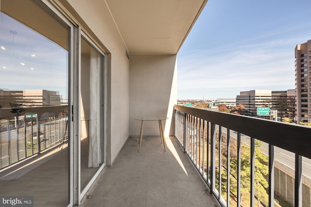 balcony with a city view