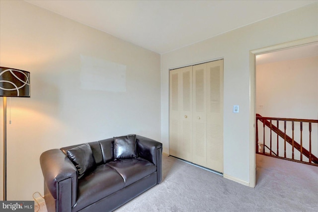 114 Dew Drop Ct, York, PA 17403 - sitting room with carpet floors, an upstairs landing, and baseboards