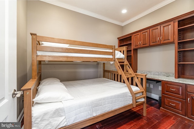 890 Hobart Rd, Hanover, PA 17331 - bedroom featuring ornamental molding, dark wood-style flooring, and recessed lighting