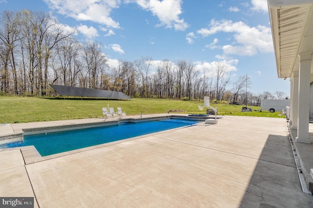 890 Hobart Rd, Hanover, PA 17331 - outdoor pool with a patio, a yard, and view of wooded area